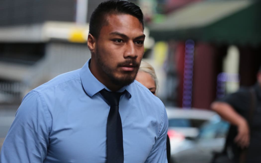 George Moala walking out of the Auckland District Court after his sentencing