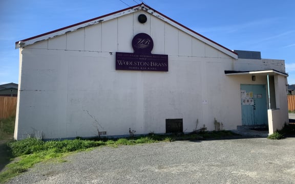 The earthquake-damaged Woolston band hall on Dampier Street, Christchurch. (Demolished in February 2024).