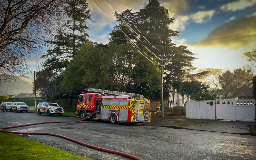 Scene of a fire in Upper Hutt 10 June 2025