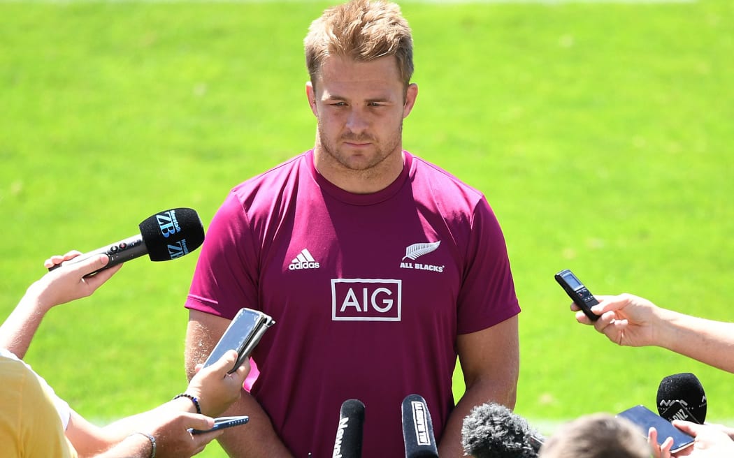 All Blacks captain Sam Cane talks to the media ahead of the second Bledisloe Cup rugby union test at Eden Park. October, 2020.