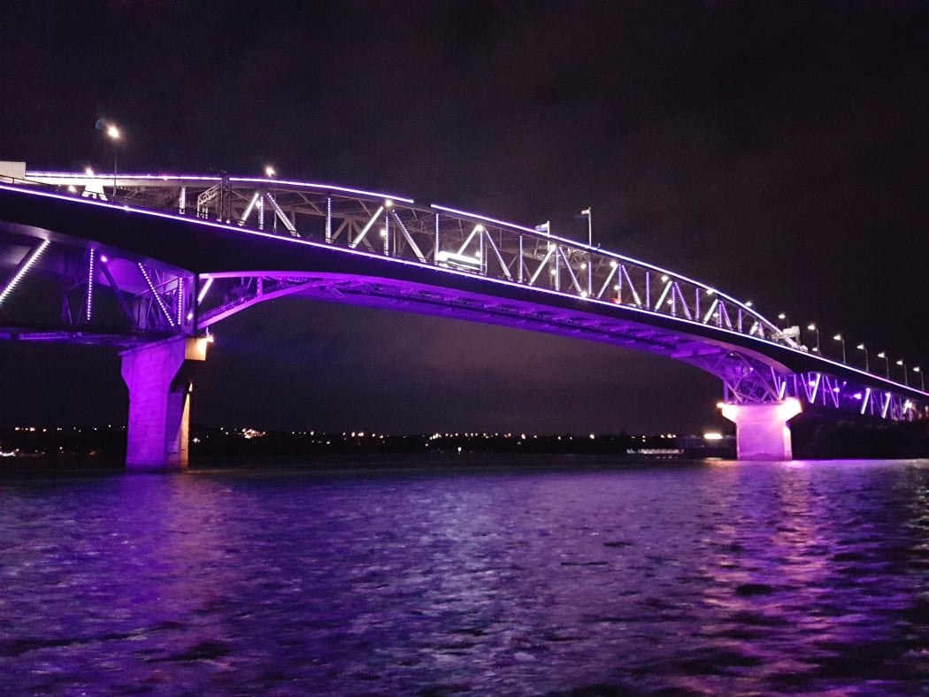 A preview of Auckland Harbour Bridge light display that will be on show during Matariki.