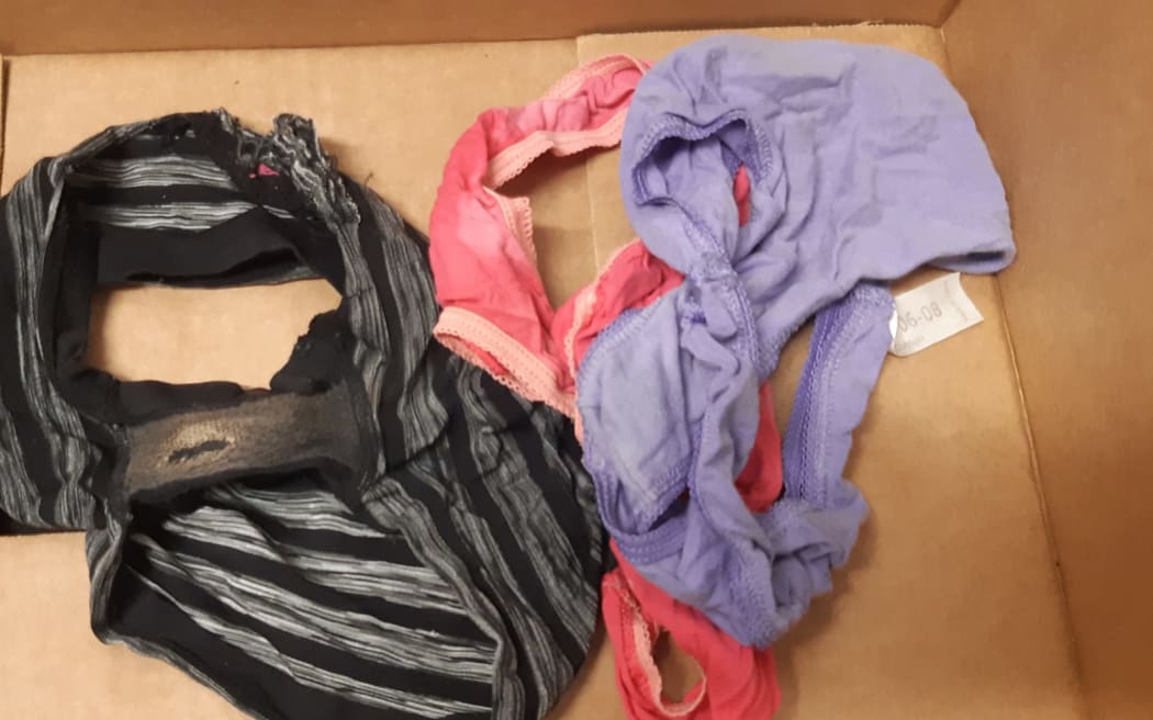 Some of the soiled clothing given in donations to The Koha Shop in Kaikohe.