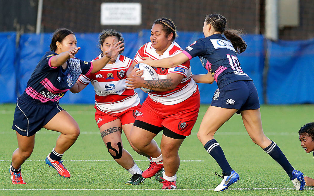 Papatoetoe's Mau Joyana Pasikala  Premier Womens' rugby College Rifles v Papatoetoe, 2021.