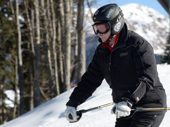 President Putin on skis near Sochi.