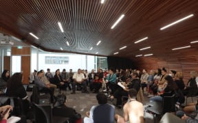 Scholars, artists and others at the Va Moana talanoa session at AUT this week.