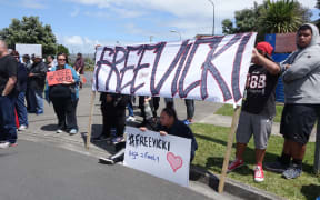 Dozens of protesters called for the released of terminal cancer patient Vicki Letele.