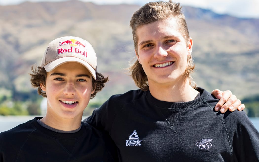 Nico (L) and Miguel Porteous (R) (Christchurch) at the NZOC Olympic winter games selection announcement, Lake Wanaka, New Zealand. 24 October 2017