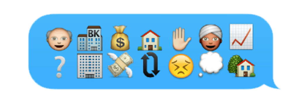 A screenshot of an iPhone message in emoji