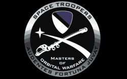 The Space Troopers badge features the Latin phrase “Audentes fortuna juvat” - “Fortune favours the bold”.