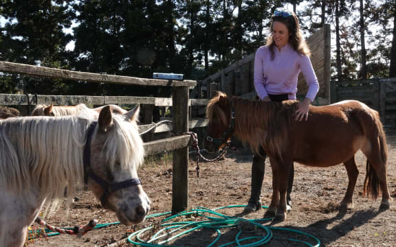 Chloe Phillips-Harris gets Granny Smith, foreground, and speed champion Lady Red ready for this weekend's race.