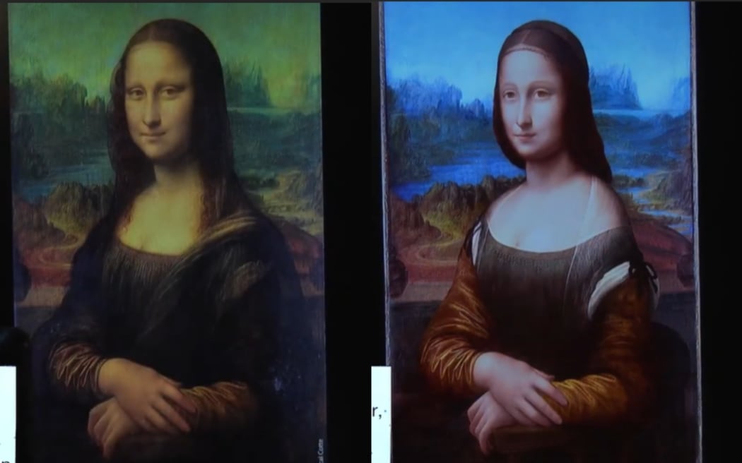 Digital reconstruction of what engineer Pascal Cotte claims to have found underneath the current Mona Lisa by Leonardo Da Vinci.