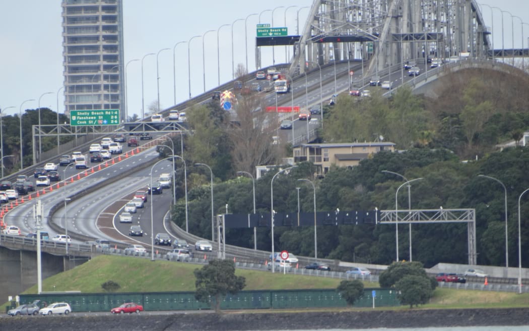 Blocked off lanes of the harbour bridge 20.9.20