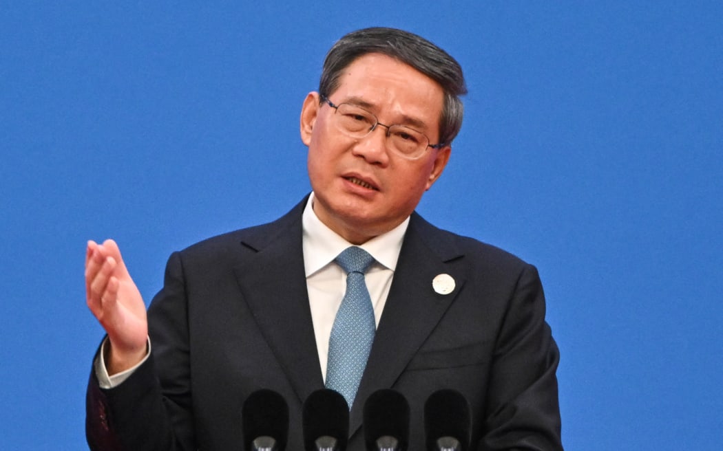 Chinese Premier Li Qiang speaks at the opening ceremony of the 6th China International Import Expo (CIIE) in Shanghai on November 5, 2023.