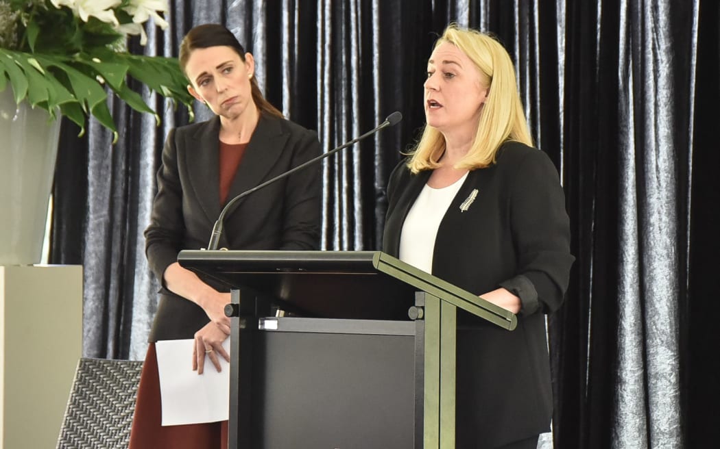 Air New Zealand board chair Dame Therese Walsh at the ceremony marking the 40th anniversary of the Erebus disaster.