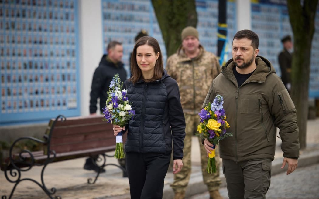 Sanna Marin travelled to Ukraine in March, where Ukrainian President Volodymyr Zelenskyy thanked her for Finland's support.