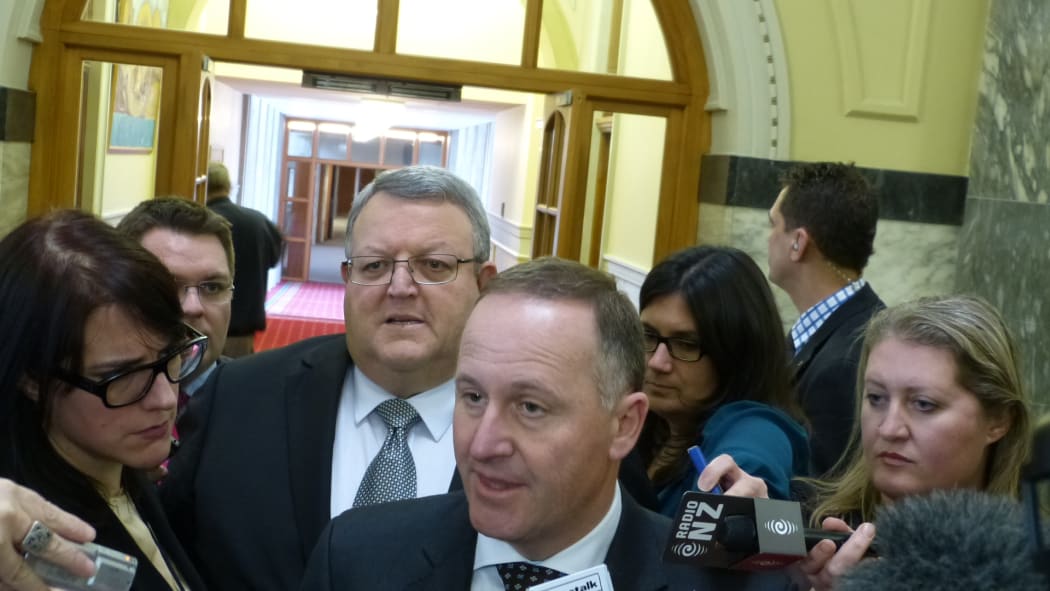 Transport Minister Gerry Brownlee, left, and Prime Minister John Key.