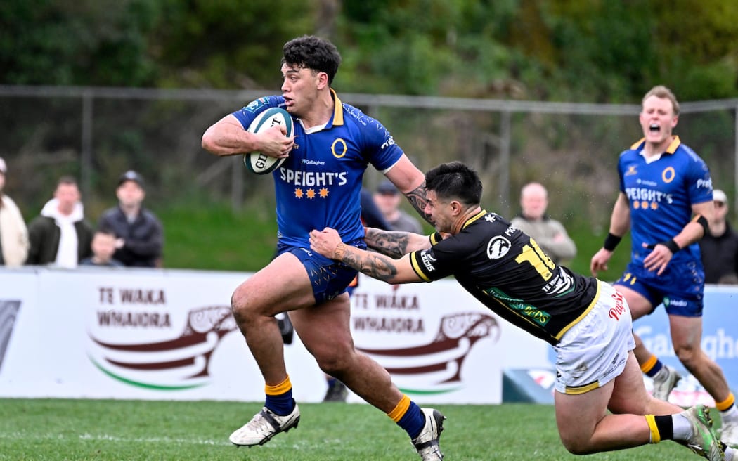 Thomas Umaga-Jensen of Otago during the NPC - Wellington v Otago at Porirua Park/Jerry Collins Stadium, Wellington.