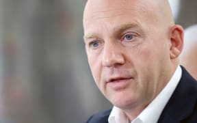 Jamie Whyte speaking to reporters in Auckland.