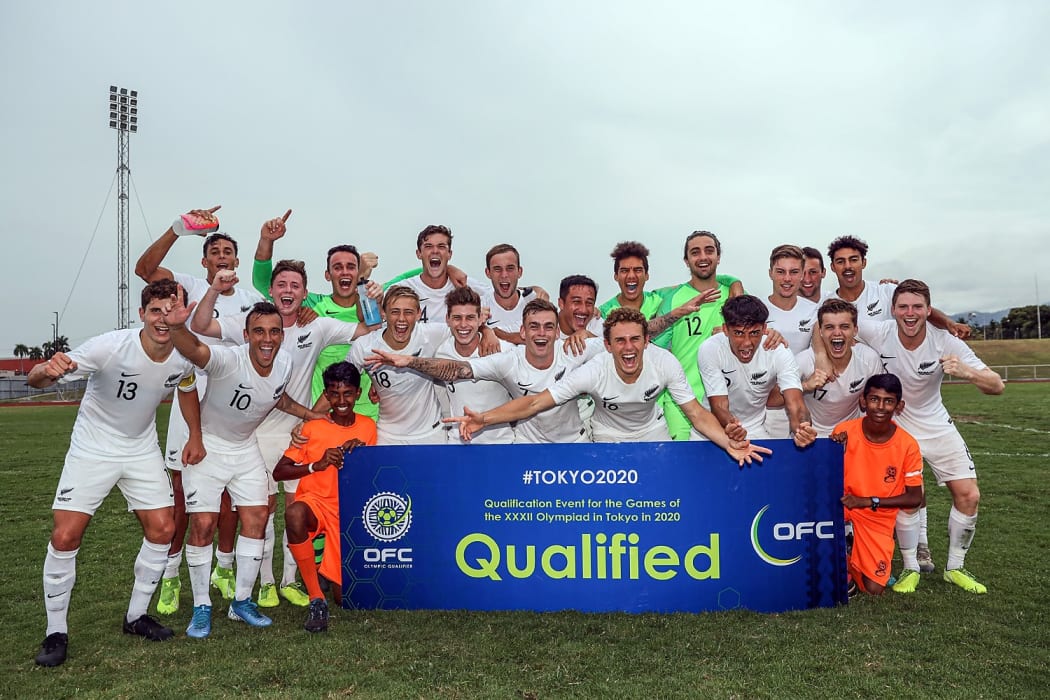 New Zealand celebrate qualifying for the 2020 Tokyo Olympics. 5th October 2019.