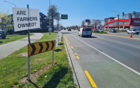 Groundswell protest signs in Christchurch on 20 October 2022.