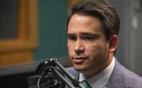 Simon Bridges in the RNZ Auckland studio for an interview on Morning Report.