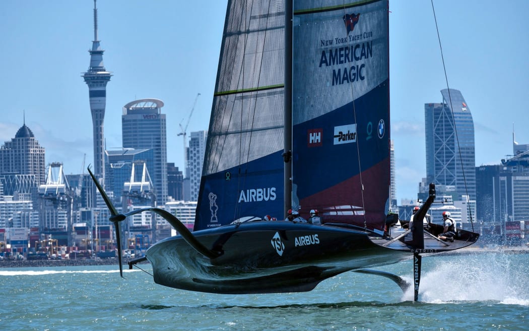 American Magic in action during the Prada Cup