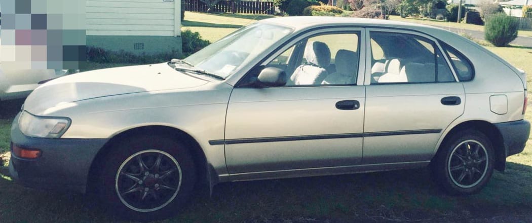 The champagne brown Toyota Corolla that LA Tukerangi and Dean Whakatau were seen in on Sunday in Rotorua.