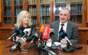 Reviewer Debbie Francis and Speaker Trevor Mallard at the announcement of the launch of the review.