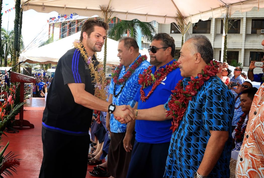 Captain Richie McCaw during a parade for the New Zealand All Blacks.
