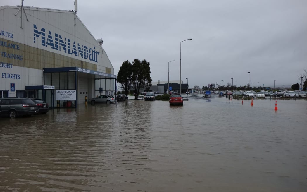 Flooding at Dunedin Airport.