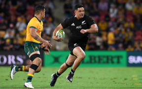 Anton Lienert-Brown of the All Blacks in action during the Australian Wallabies v New Zealand All Blacks Tri Nations rugby union match at Suncorp Stadium, Brisbane, Australia on Saturday, 7th November, 2020.