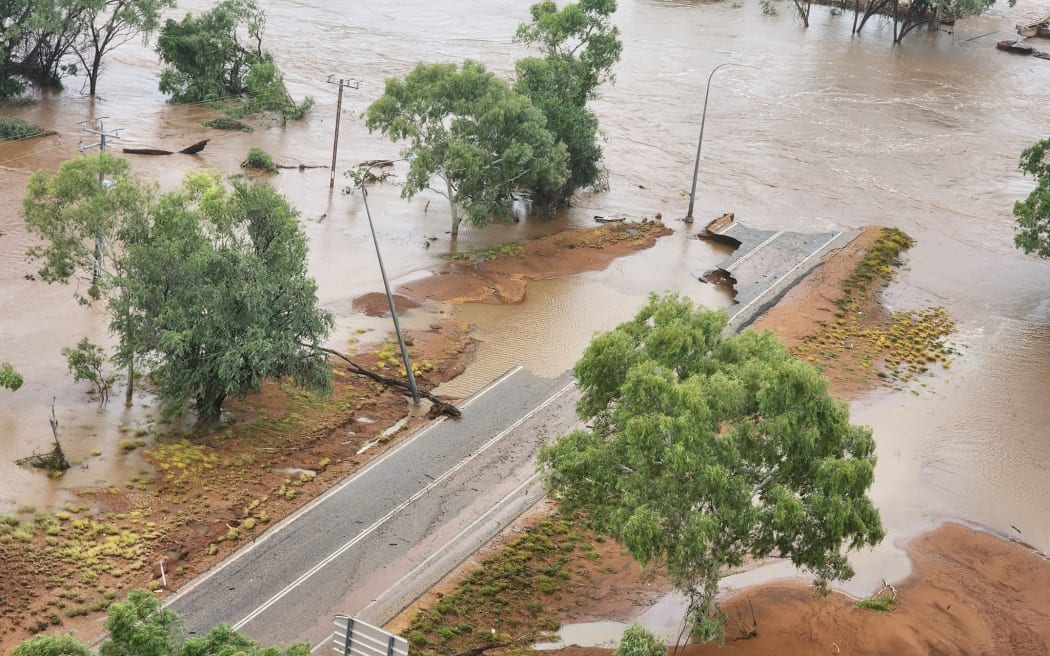 Great Northern Highway and the Fitzroy Crossing Bridge damaged as a result of floodwaters.