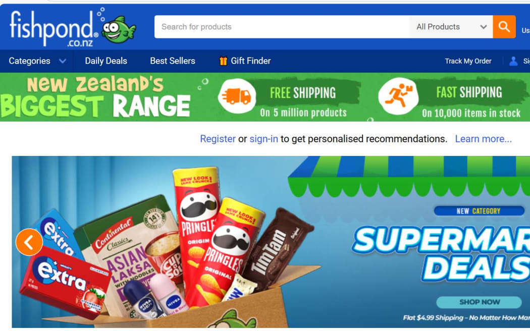 Fishpond homepage.