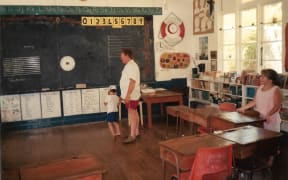 Pitcairn school room, 1991.