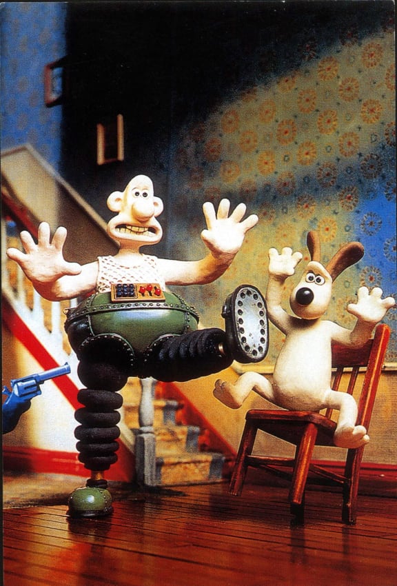 A still from the 1993 film "Wallace & Gromit: The Wrong Trousers".