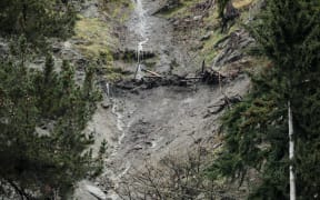 An image shows the aftermath of torrential rain in Queenstown, which caused a local state of emergency to be declared on 22 September, 2023.