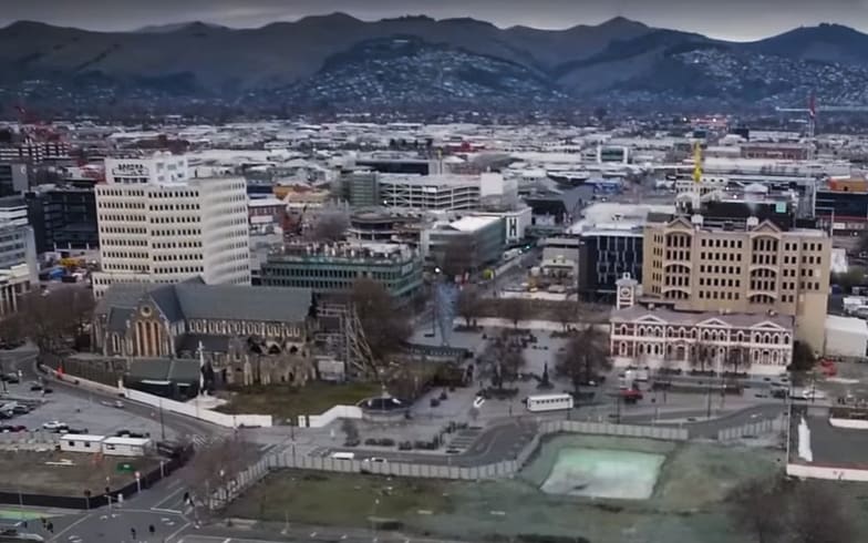 The lot where a new convention centre will be built in downtown Christchurch.