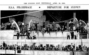 RSA Pilgrimage, the departure of Diggers for Sydney, April 22 1938 Evening Post newspaper