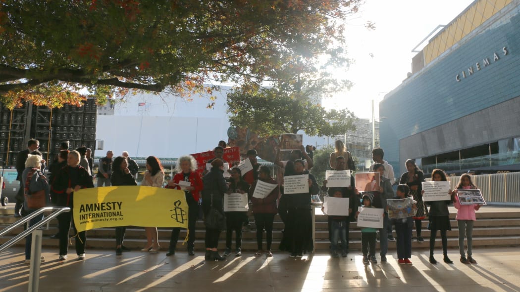 Auckland's Tamil community vigil for Easter Sunday Sri Lankan bombing victims, at Aotea Square, 24 April, 2019.