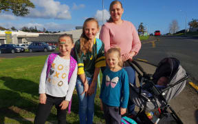 Madeline Mostert and her three daughters.
