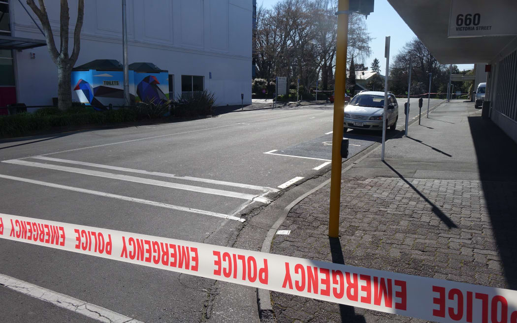 Police have cordoned off the scene where a man's body was found in central Hamilton this morning.