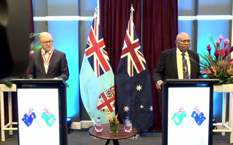 Joint Press Conference between Fijian Prime Minister Sitiveni Rabuka and Australian Prime Minister Anthony Albanese in Suva. 6 July 2026