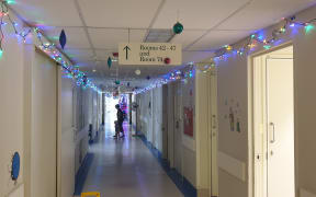 An illuminated corridor in the Hawke's Bay Hospital.