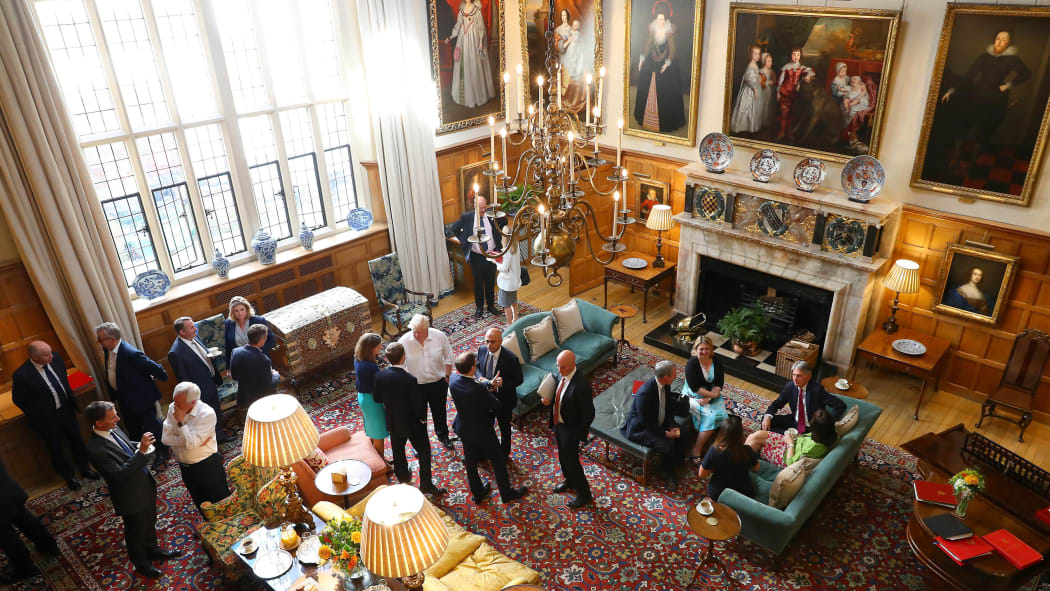 Cabinet members at the Prime Minister's residence,Chequers  during a summit on Brexit on Friday.