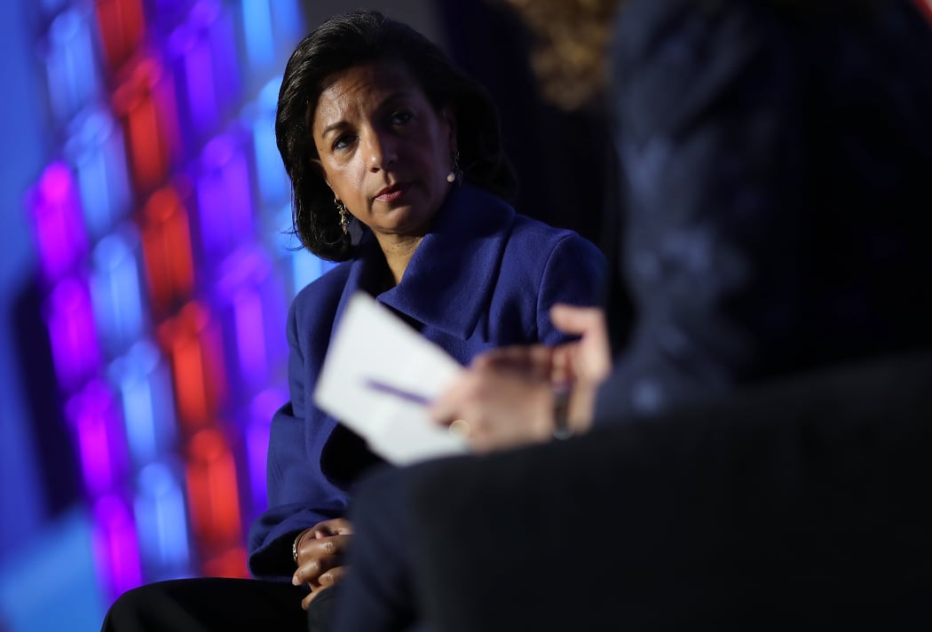 Former National Security Advisor Susan Rice speaks at the J Street 2018 National Conference April 16, 2018 in Washington, DC. Rice spoke on the topic of "The Dangers of U.S. Foreign Policy Under Trump".