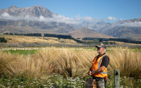 Lex at a seed collecting site up Rangitata Gorge Road