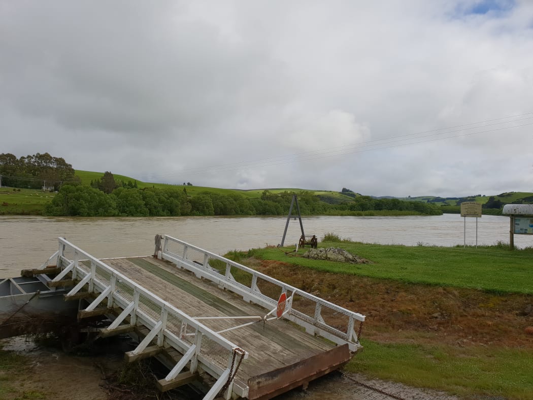 The area at Tuapeka Mouth Ferry has been damaged after severe flooding and heavy rainfall.