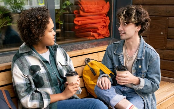 Two people having a conversation.