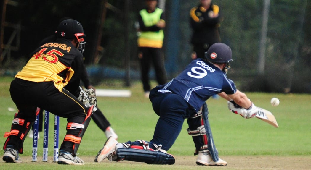 Scotland's Matthew Cross led with the bat, scoring an unbeaten 101