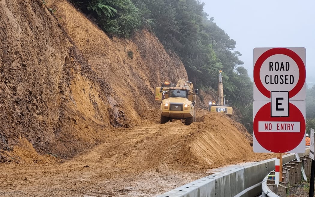 So far almost 100,000 tonnes of earth has been moved as work continues to repair State Highway 1 over the Brynderwyns.